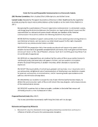 Credo for Free and Responsible Communication in a Democratic