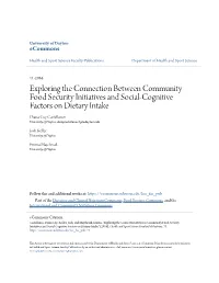 Exploring the Connection Between Community Food Security Initiatives and Social-Cognitive Factors on Dietary Intake