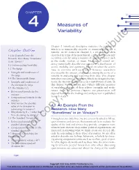 Measures of Variability