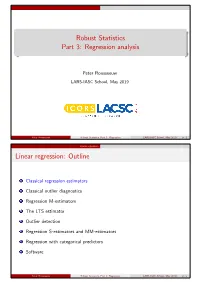 Robust Statistics Part 3: Regression Analysis