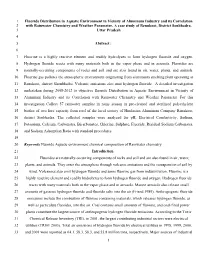 1 Fluoride Distribution in Aquatic Environment in Vicinity of Aluminum Industry and Its Correlation 2 with Rainwater Chemistry and Weather Parameter
