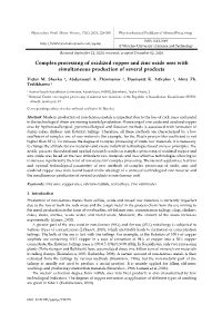 Complex Processing of Oxidized Copper and Zinc Oxide Ores with Simultaneous Production of Several Products