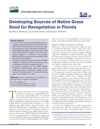 Developing Sources of Native Grass Seed for Revegetation in Florida by Mary J