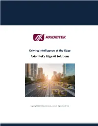 Driving Intelligence at the Edge: Axiomtek's Edge AI Solutions