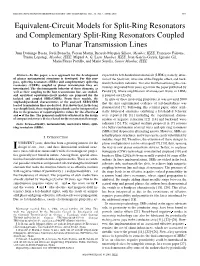 Equivalent-Circuit Models for Split-Ring Resonators And