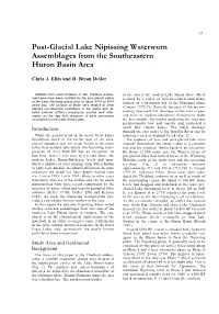 Post-Glacial Lake Nipissing Waterworn Assemblages from the Southeastern Huron Basin Area