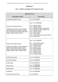 SCHEDULE 1 Part 1 – Written Description of the Agreement Area