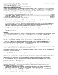 SP4075 Maximum Weight Limitations Summary