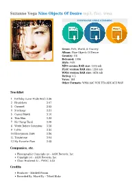 Suzanne Vega Nine Objects of Desire Mp3, Flac, Wma