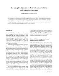 The Complex Dynamics Between German Citizens and Turkish Immigrants