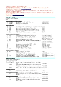 THIS DOCUMENT IS COMPILED by ROBERT JOHANNESSON, Fader