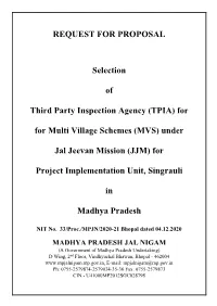 (TPIA) for for Multi Village Schemes (MVS) Under Jal Jeevan M