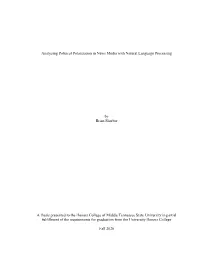Analyzing Political Polarization in News Media with Natural Language Processing
