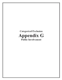 Appendix G Public Involvement