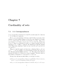 Chapter 7 Cardinality of Sets