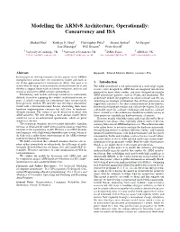 Modelling the Armv8 Architecture, Operationally: Concurrency and ISA