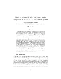 Mood Variation with Belief Predicates: Modal Comparison in Semantics and the Common Ground