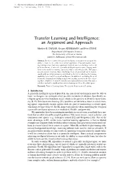 Transfer Learning and Intelligence: an Argument and Approach