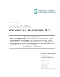 What Voters Know About Campaign 2012
