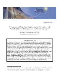 A Comparison of Judge Jones' Opinion In