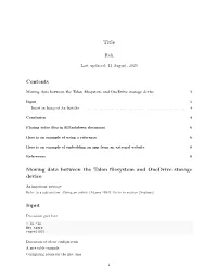 Contents Moving Data Between the Talon Filesystem and Onedrive