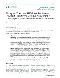 Efficacy and Toxicity of IMRT-Based Simultaneous Integrated Boost For