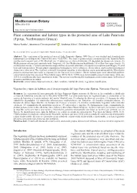 Plant Communities and Habitat Types in the Protected Area of Lake Pamvotis