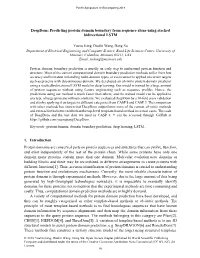 Predicting Protein Domain Boundary from Sequence Alone Using Stacked Bidirectional LSTM