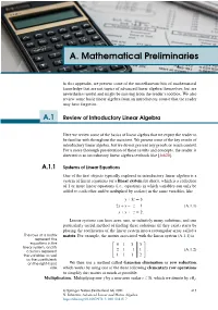 A. Mathematical Preliminaries