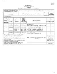ANNEXURE 5.8 (CHAPTER V, PARA 25) FORM 9 List of Applications For
