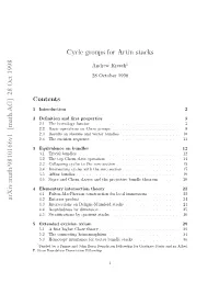 'Cycle Groups for Artin Stacks'