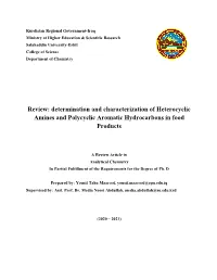 Determination and Characterization of Heterocyclic Amines and Polycyclic Aromatic Hydrocarbons in Food Products