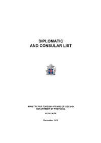 Diplomatic List 2012