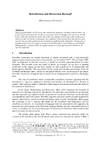 Retroflexion and Retraction Revised∗