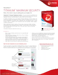 Trend Micro Titanium Maximum Security Datasheet