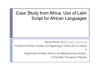 Use of Latin Script for African Languages