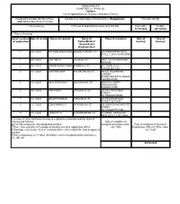 ANNEXURE 5.8 (CHAPTER V , PARA 25) FORM 9 List of Applications For
