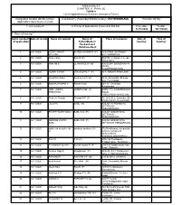 (CHAPTER V , PARA 25) FORM 9 List of Applications for Inclusion