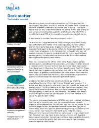 Dark Matter the Invisible Material
