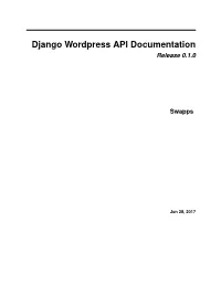 Django Wordpress API Documentation Release 0.1.0