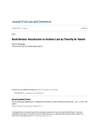Introduction to Aviation Law by Timothy M. Ravich