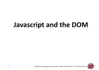 Javascript and the DOM