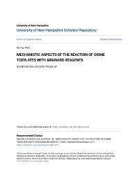 Mechanistic Aspects of the Reaction of Oxime Tosylates with Grignard Reagents