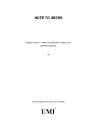 Note to Users