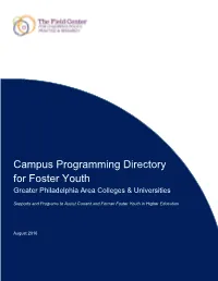 Campus Programming Directory for Foster Youth