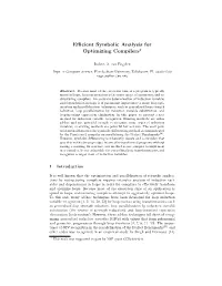 Efficient Symbolic Analysis for Optimizing Compilers*