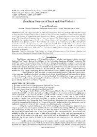 Gandhian Concept of Truth and Non-Violence