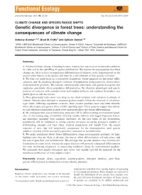 Genetic Divergence in Forest Trees: Understanding the Consequences of Climate Change