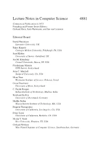 Lecture Notes in Computer Science 4881 Commenced Publication in 1973 Founding and Former Series Editors: Gerhard Goos, Juris Hartmanis, and Jan Van Leeuwen