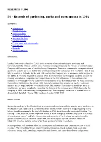 Records of Gardening, Parks and Open Spaces in LMA
